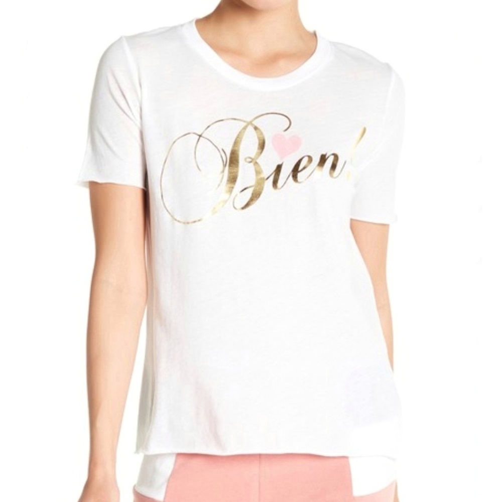 Wildfox Bien Short Sleeve Tee Shirt